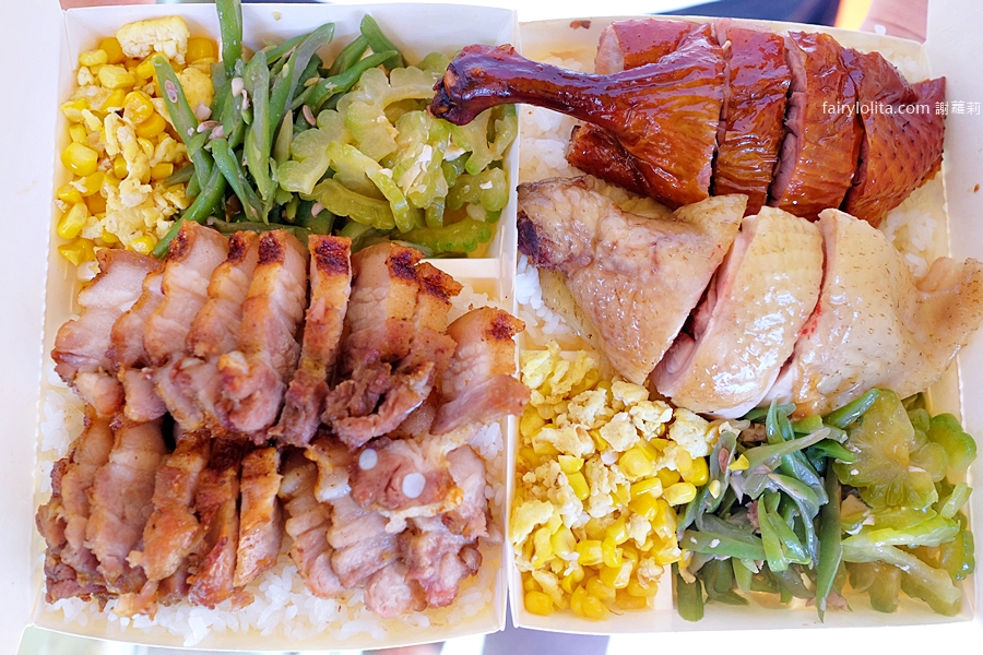 惠發便當。滿到蓋不起來！烤鴨便當100元起、每天狂售幾百顆！